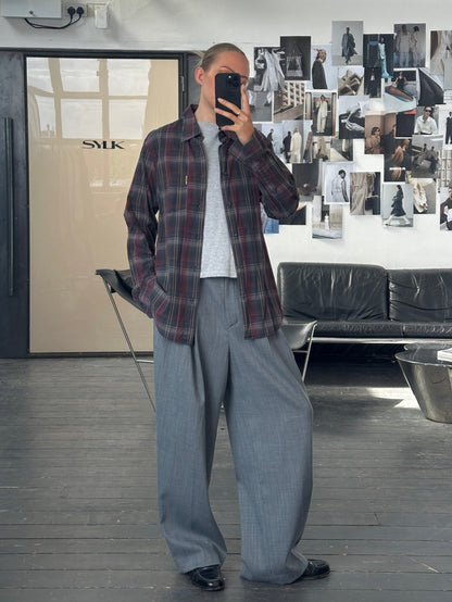 Armani Jeans 2000s Check Pure Cotton Flannel Logo Shirt - L