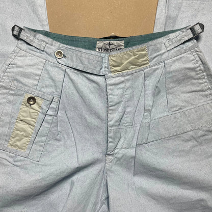 S/S 1983 Ice Blue Plated Tela Stella Poachers Pants