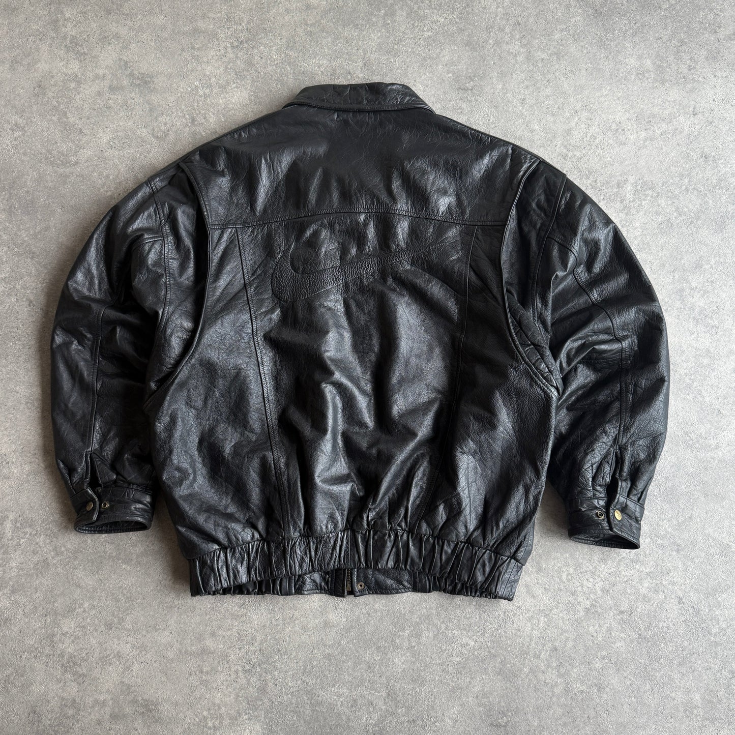 Nike RARE 1990s heavyweight leather jacket (XXL)