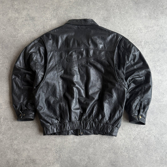 Nike RARE 1990s heavyweight leather jacket (XXL)