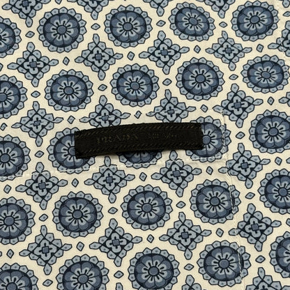 Prada 2020 Persian Geometric Print Boxy Cotton Logo Shirt - M/L