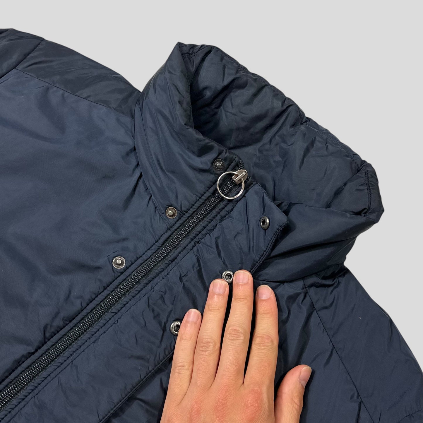 Prada 2015 Red Tab Nylon Padded Technical Parka Coat - L/XL | Default Title, Navy