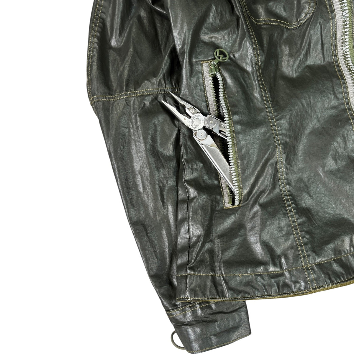 Maharishi 99/00 Water Repellent Women's Asymmetric Zip Jacket UK 12 | 12, Olive