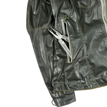 Maharishi 99/00 Water Repellent Women's Asymmetric Zip Jacket UK 12 | 12, Olive