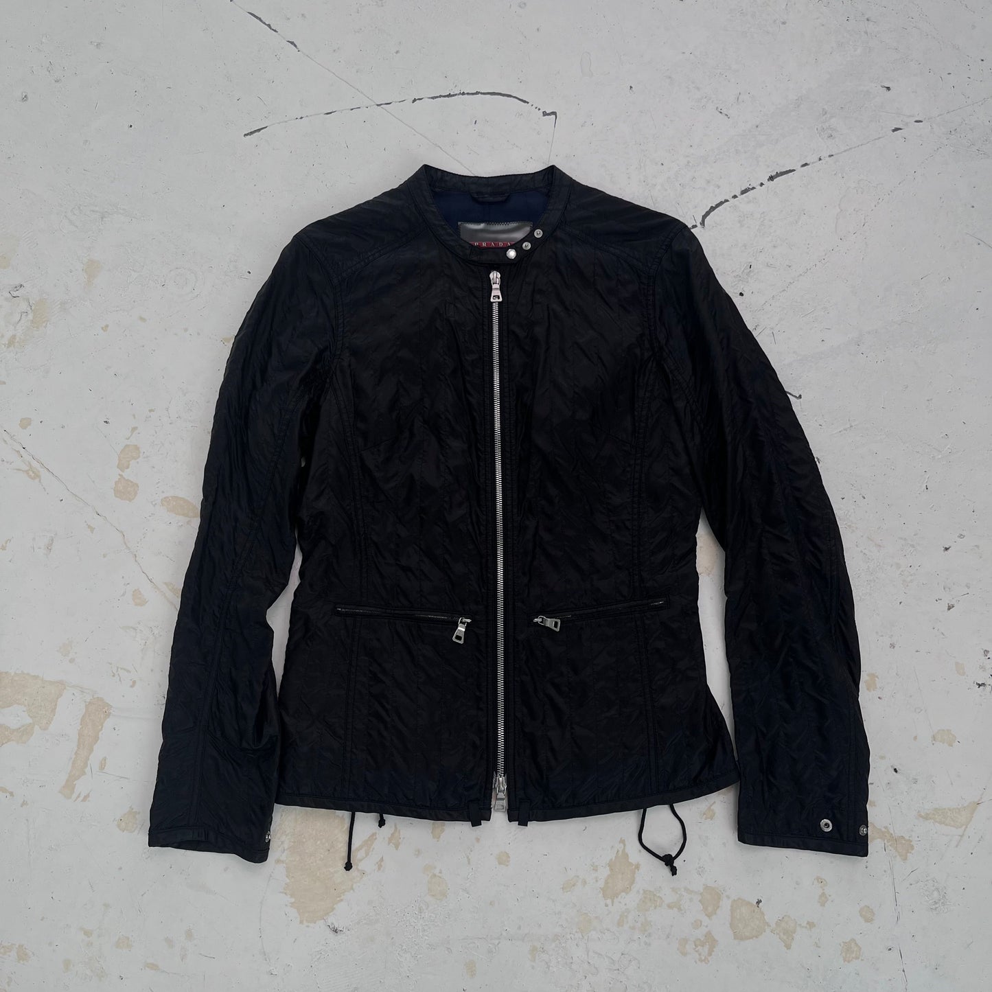2000s prada sport moto jacket | Black, Black