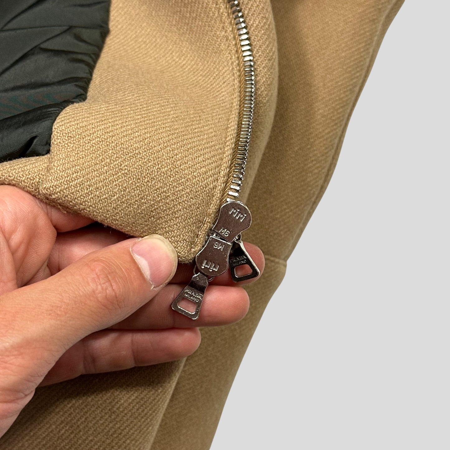 Prada Milano 1999 Wool Padded Leather Detailed Biker Jacket - L | Default Title, Multicoloured