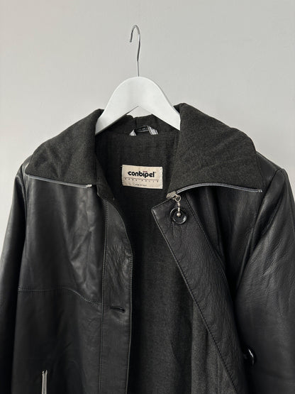 Conbipel Italian Fleece Lined Leather Coat - L/XL - Known Source