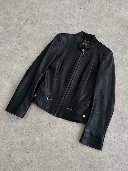 Vintage Fitted Leather Jacket - S - Known Source