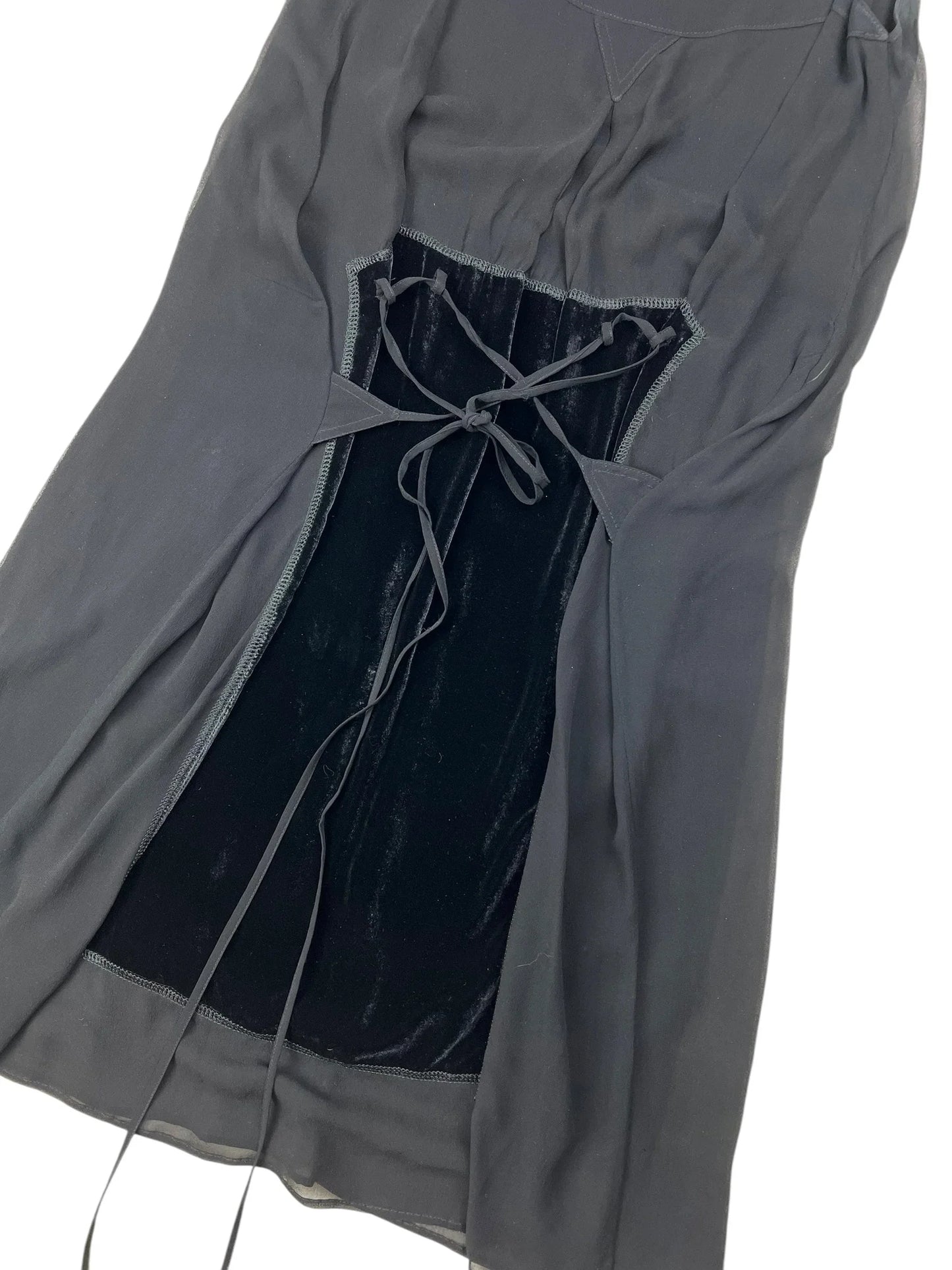 Miu Miu 1990s velvet sheer slip dress