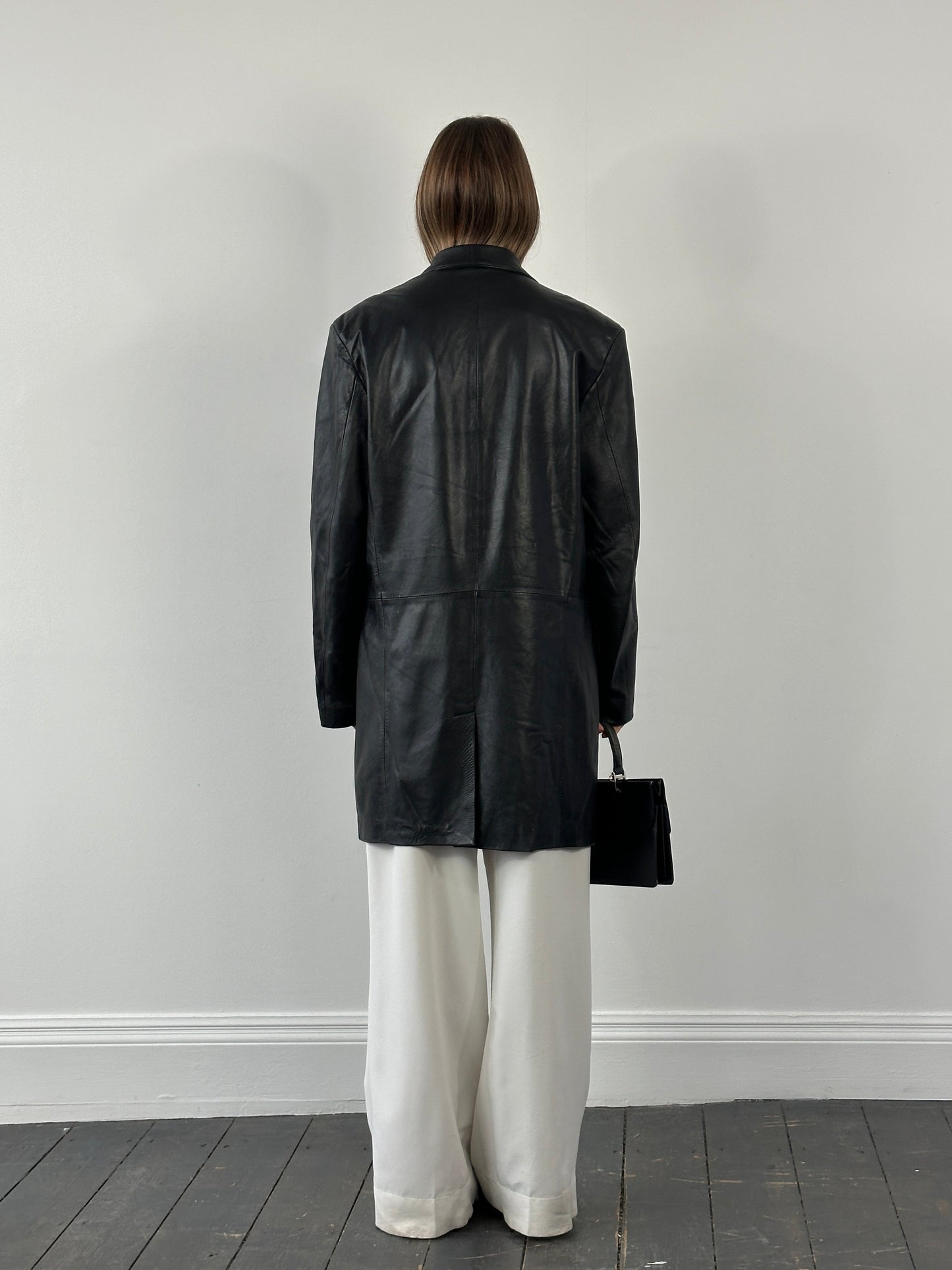 Italian Vintage 1990s Smooth Leather Trench Coat - L/XL