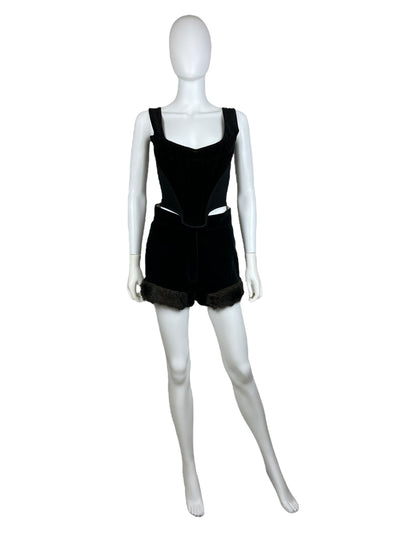 Vivienne Westwood F/W 2014 faux fur trim velvet shorts, F/W 1991 re-edition | Small, Red