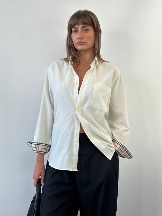 Burberry London 1990s Cotton Logo Shirt - M