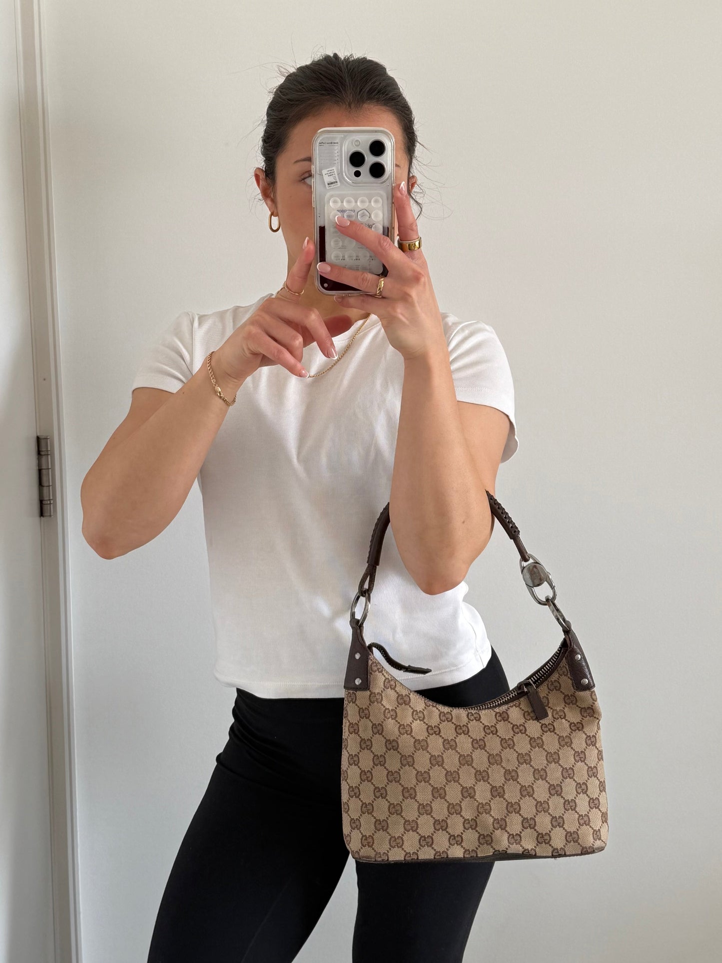 Vintage 90s Gucci GG Monogram Shoulder Bag | O/S, Multicoloured