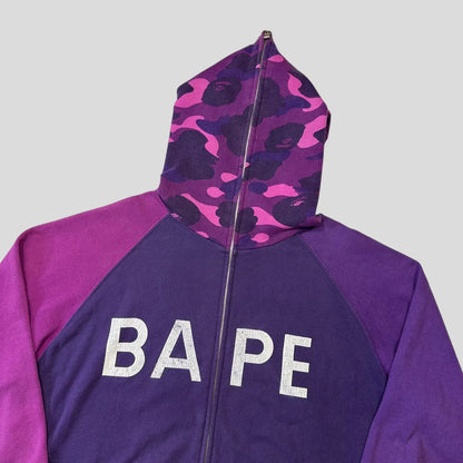 Bape OG 2004 Purple Camo Spellout Full Zip Hoodie - L/XL