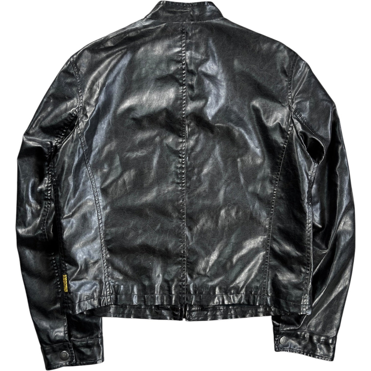 Armani Jeans 00’s Cropped Faux Leather Jacket M | Medium, Black
