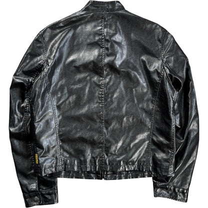 Armani Jeans 00’s Cropped Faux Leather Jacket M | Medium, Black