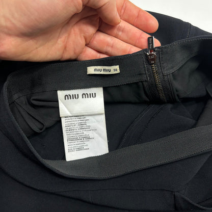 Miu Miu 2014 Black Acetate Pocket Skirt - IT38