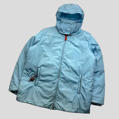 Prada Sport 2001 Baby Blue Stash Pocket Nylon Ski Puffer - IT48 (L)