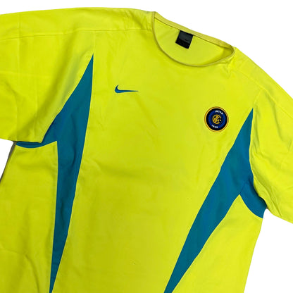 Nike Inter Milan 2002 Training shirt In Neon Yellow & Blue ( L )