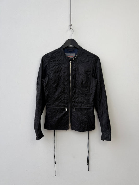 Prada Sport 00s Lace-Up Biker Jacket | Medium, Black
