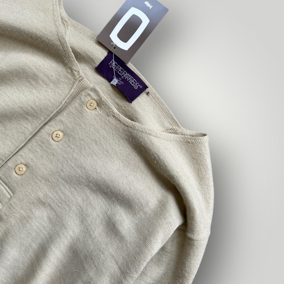 Nepenthes Wool Henley Top M | Default Title, Beige