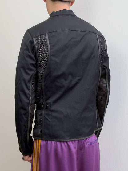 Prada Sport SS00 Leather-Trim Mesh Biker Jacket | Medium, Black