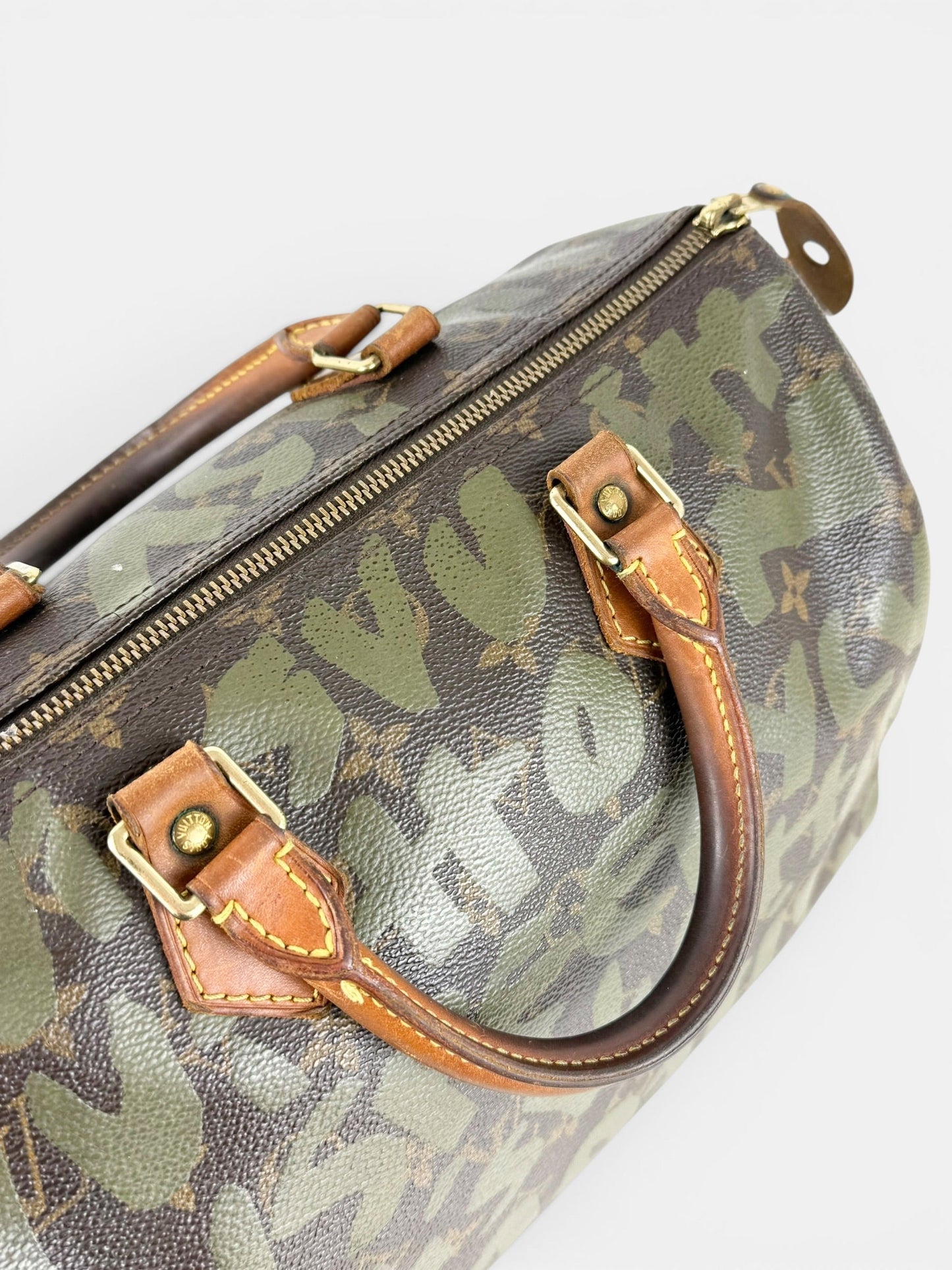 2001 Louis Vuitton x Stephen Sprouse Khaki Graffiti Speedy 30 Handbag | O/S, Multicoloured