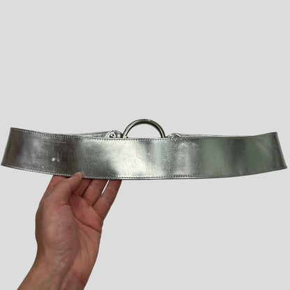 Prada Milano 90’s Astro Leather Metal Buckle Belt