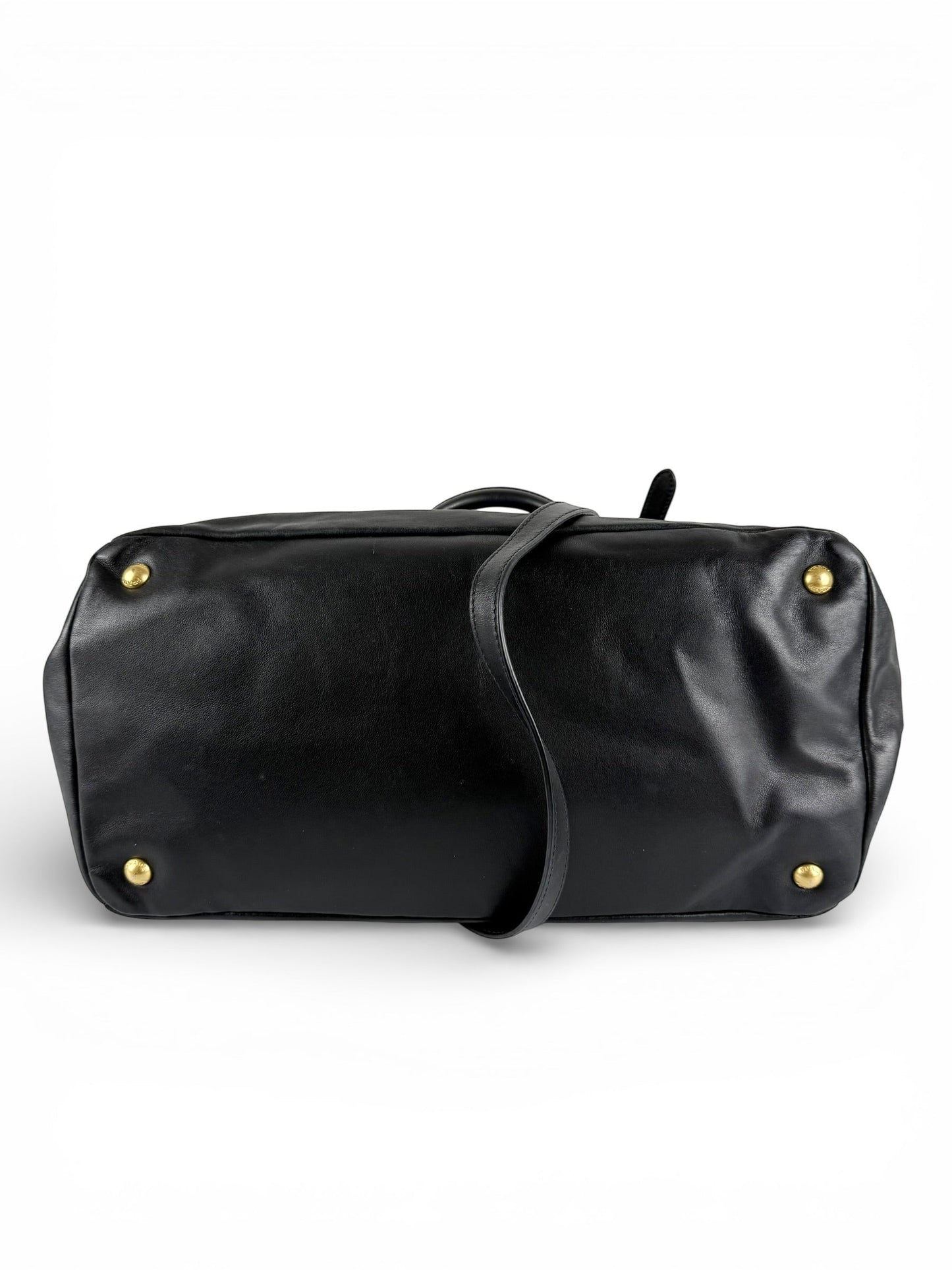 2010s Prada Nappa Leather 2Way Black Tote Bag | O/S, Black