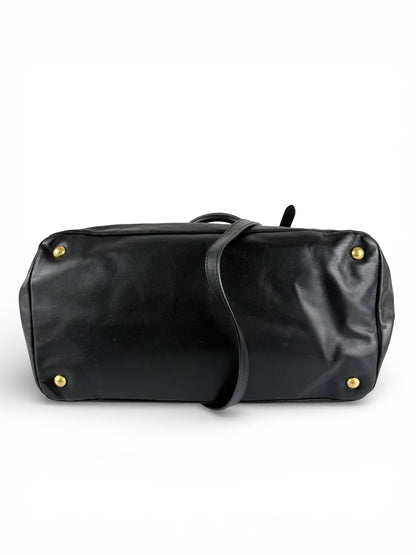 2010s Prada Nappa Leather 2Way Black Tote Bag | O/S, Black