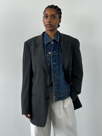 Giorgio Armani Le Collezioni 1990s Wool Single Breasted Blazer – XL