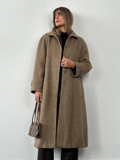 Max Mara Pure Wool Fuzzy Concealed Placket Coat - L