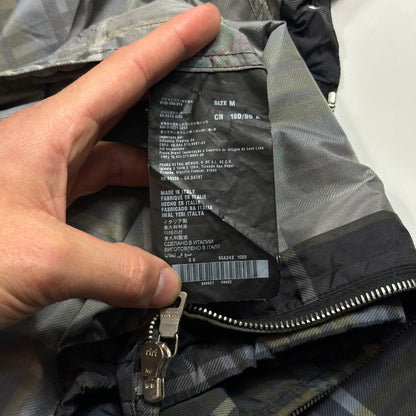 Prada 2011 SAMPLE Shadow Plaid Nylon-PU Resin Coated Windbreaker - M/L | Default Title, Dark Shadow Plaid