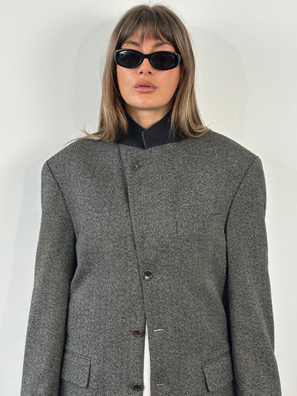 Loro Piana 1990s Wool Cashmere High Neck Blazer - 38R/L