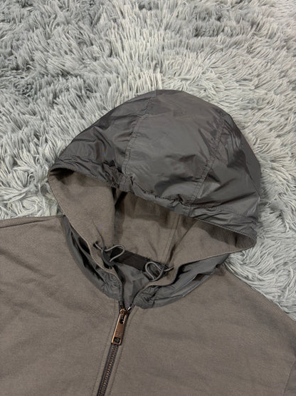 Prada 2021 Black Tab Grey Cotton Nylon Detailed Hoodie - M | O/S, Black