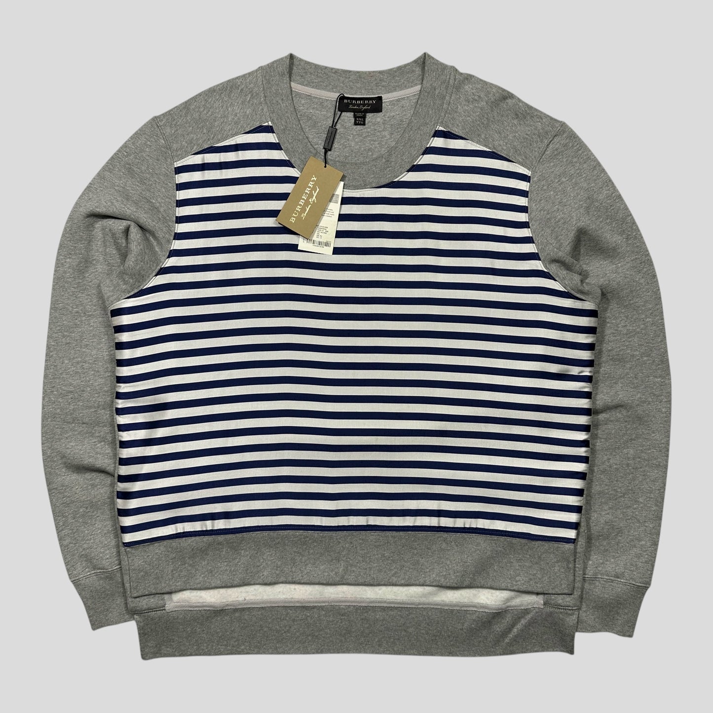 Burberry 2017 Striped Nylon Appliqué Logo Crewneck - XXL