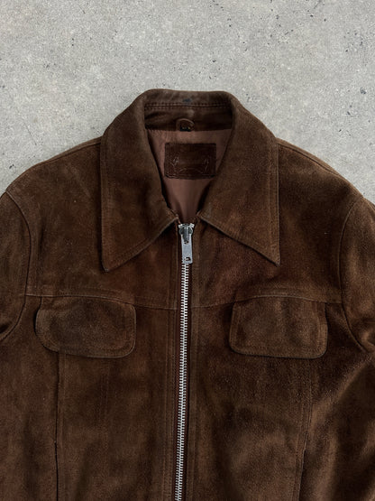 Vintage Dagger Collar Suede Jacket - L
