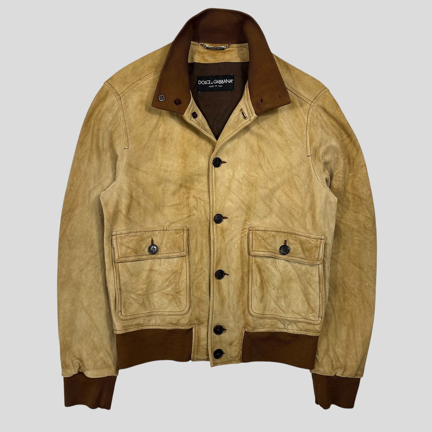 Dolce & Gabanna 00’s Goatskin Leather Flight Jacket - M | Default Title, Multicoloured