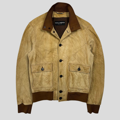 Dolce & Gabanna 00’s Goatskin Leather Flight Jacket - M | Default Title, Multicoloured