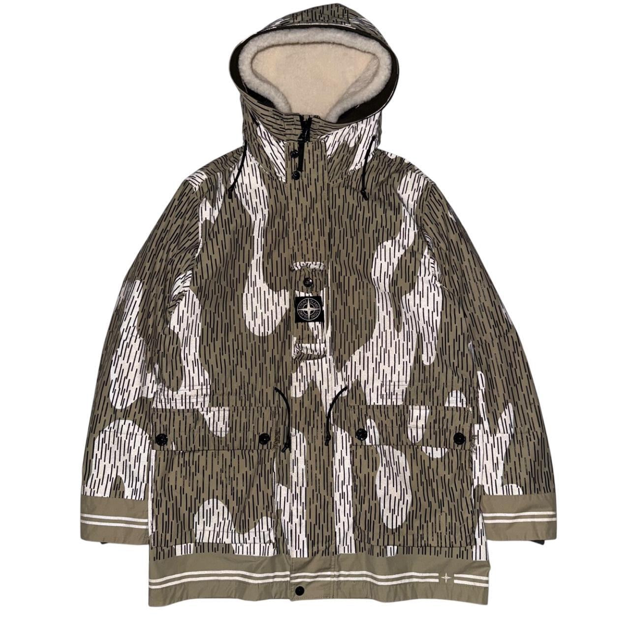Stone Island Naslan Rain Camo Parka Jacket | Medium, Camo