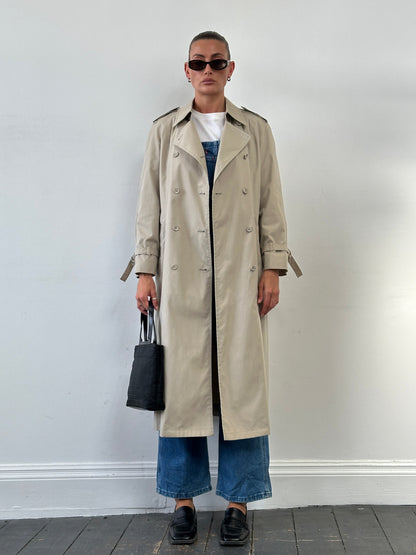 London Fog 80s Double Breasted Trench Coat - M