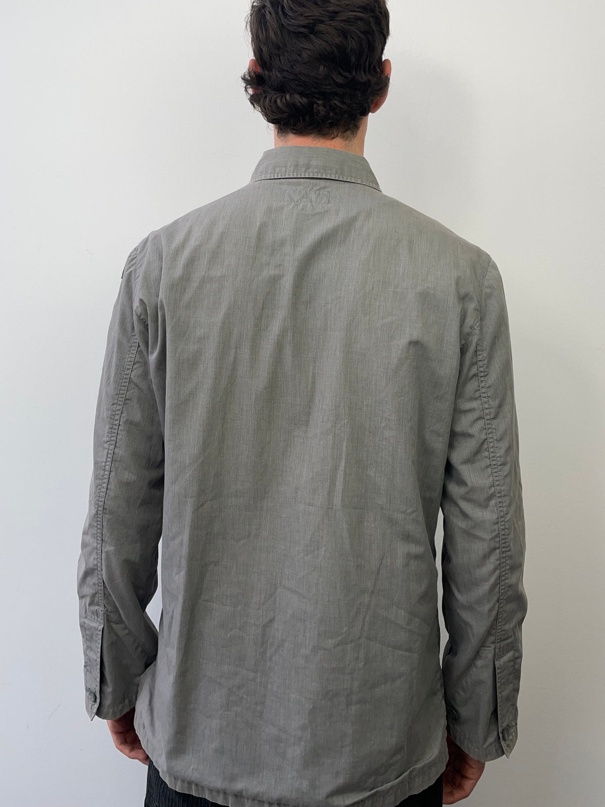 Armani Jeans 90s Zip-Through Overshirt Jacket | X-Large, Grey