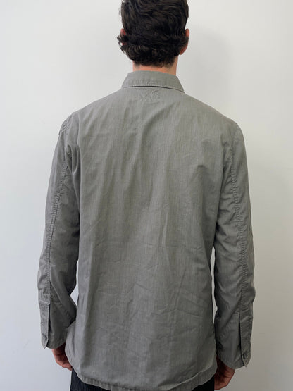 Armani Jeans 90s Zip-Through Overshirt Jacket | X-Large, Grey