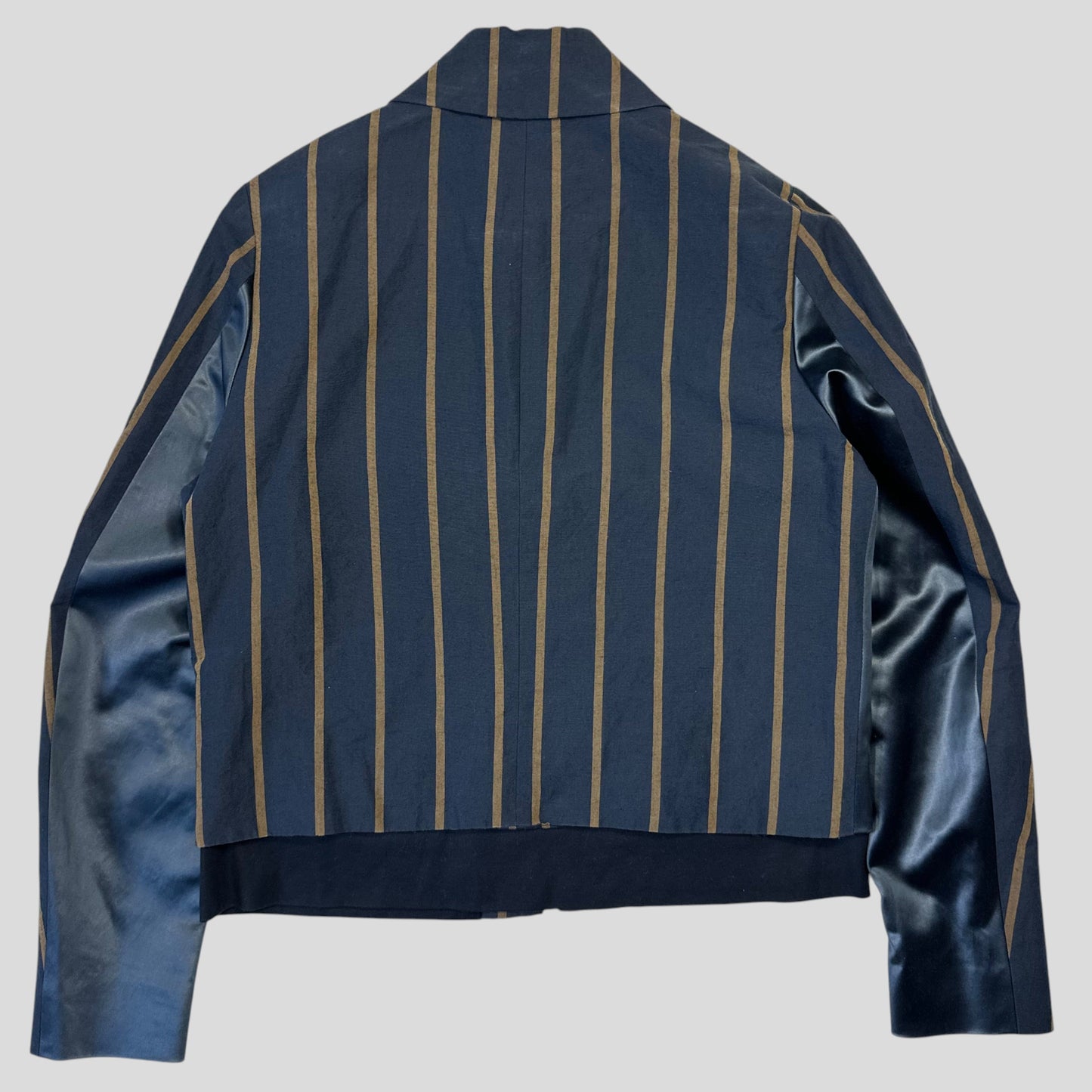 Paul Smith 2021 Runway SAMPLE Striped Panelled Blouson Jacket - S | Default Title, Navy, Olive, Black