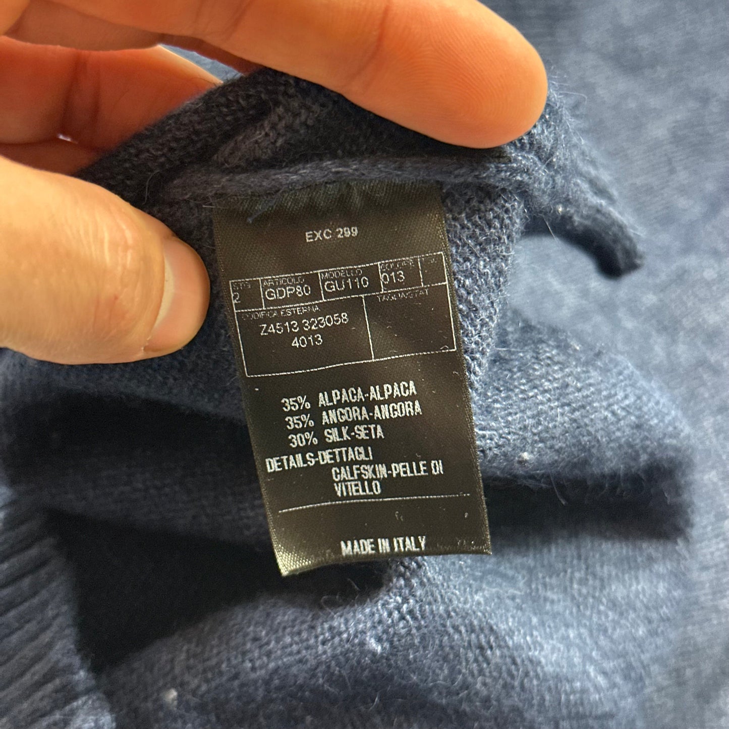 Gucci Mélange Alpaca & Angora Silk Lightweight Logo Knit Jumper - S | Default Title, Blue