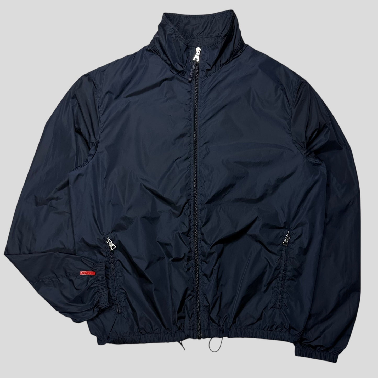 Prada Sport 2009 Red Tab Carbon Logo Navy Nylon Jacket - IT54 (L)