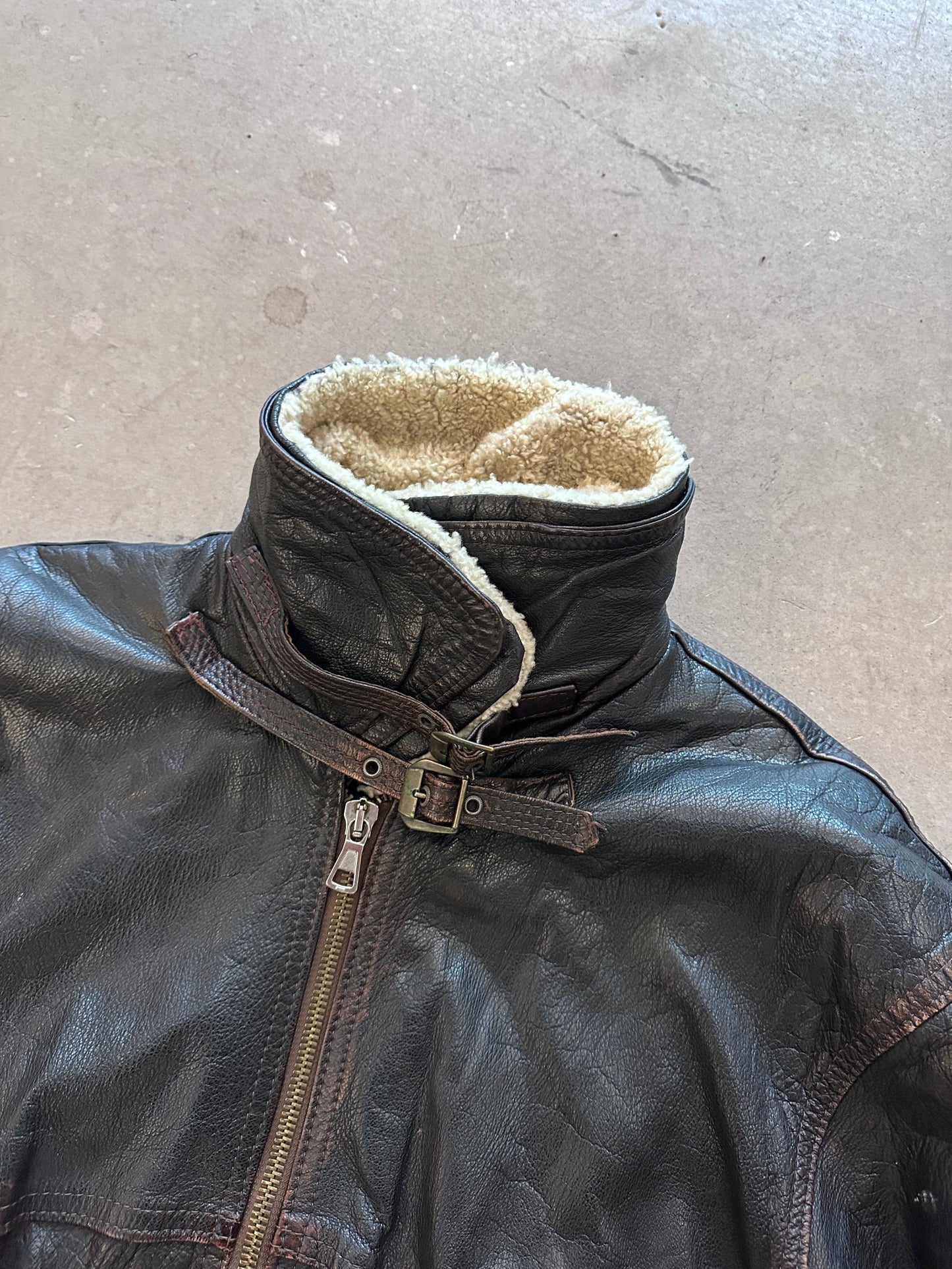 1990's Vera Pelle Shearling Jacket - XL | Default Title, Red