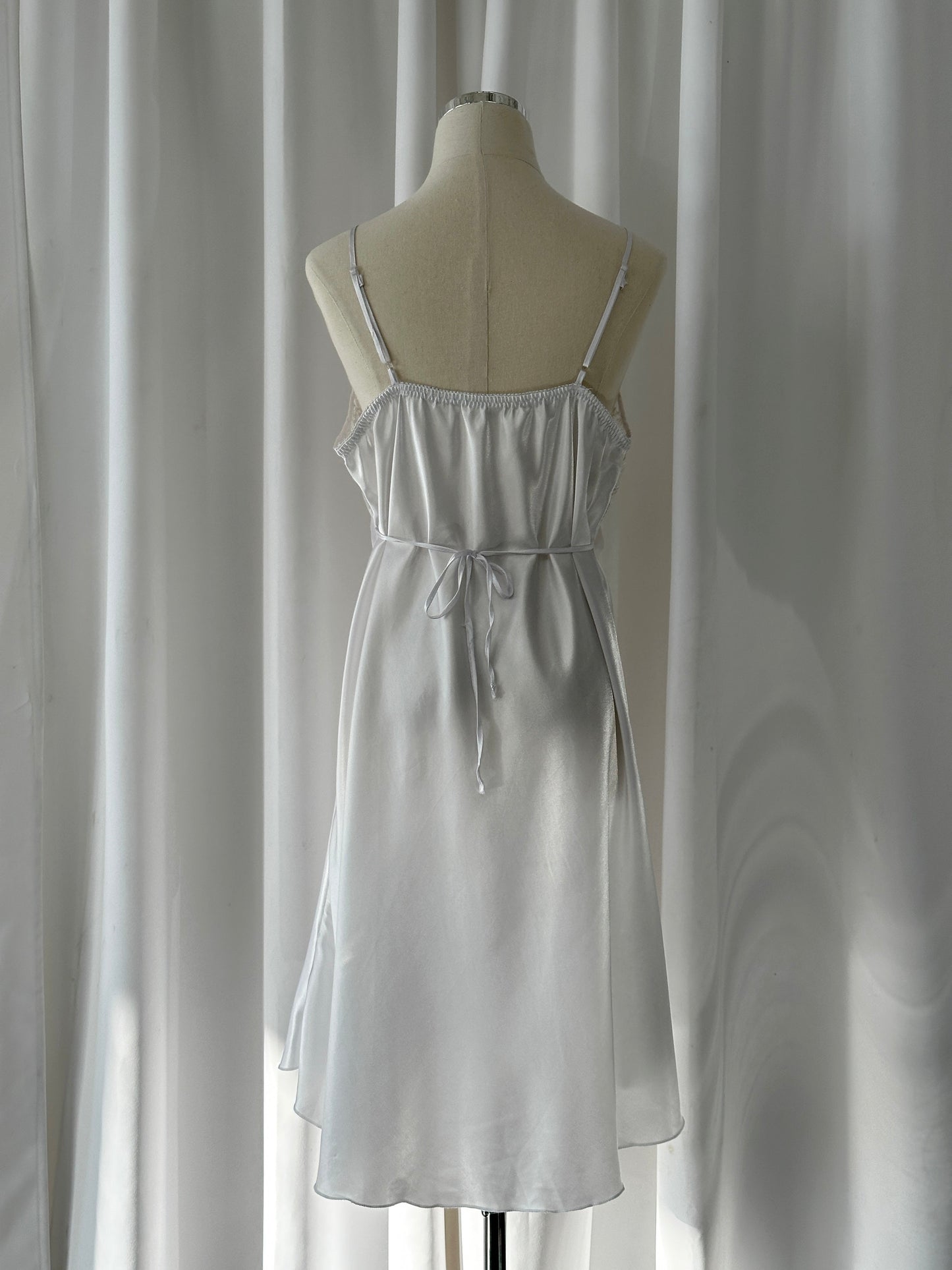 Vintage 1990s Lace Sheer Mini Slip Dress - M/L