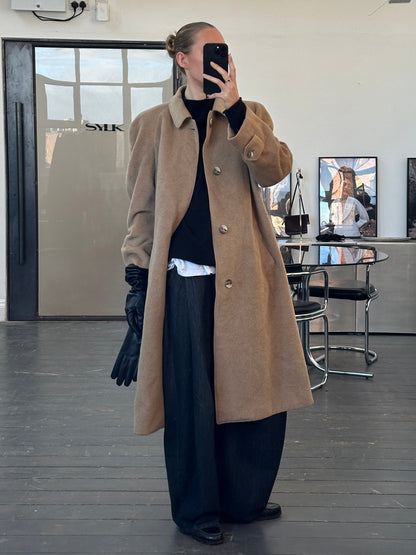 Christian Dior Monsieur 1970s Wool Concealed Placket Coat - XL/XXL