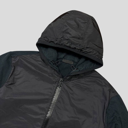 Prada 2017 Red Tab Nylon Panelled Hoodie Jacket - XXL (L)